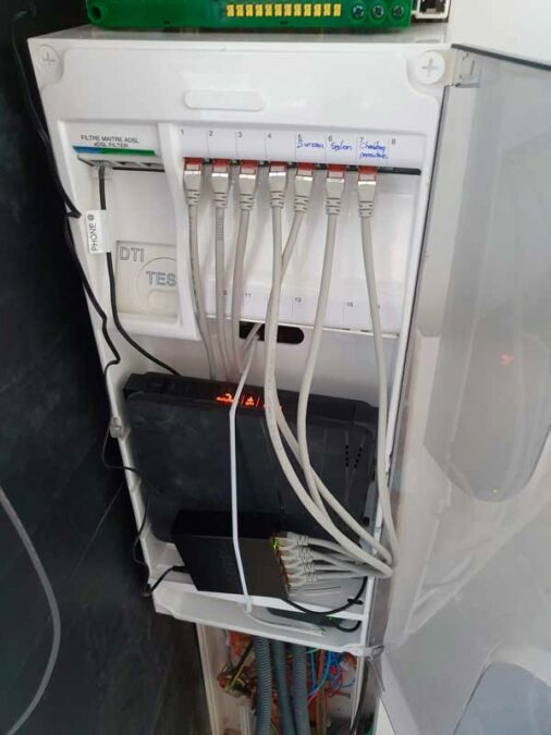 Installation de câbles pour réseau informatique